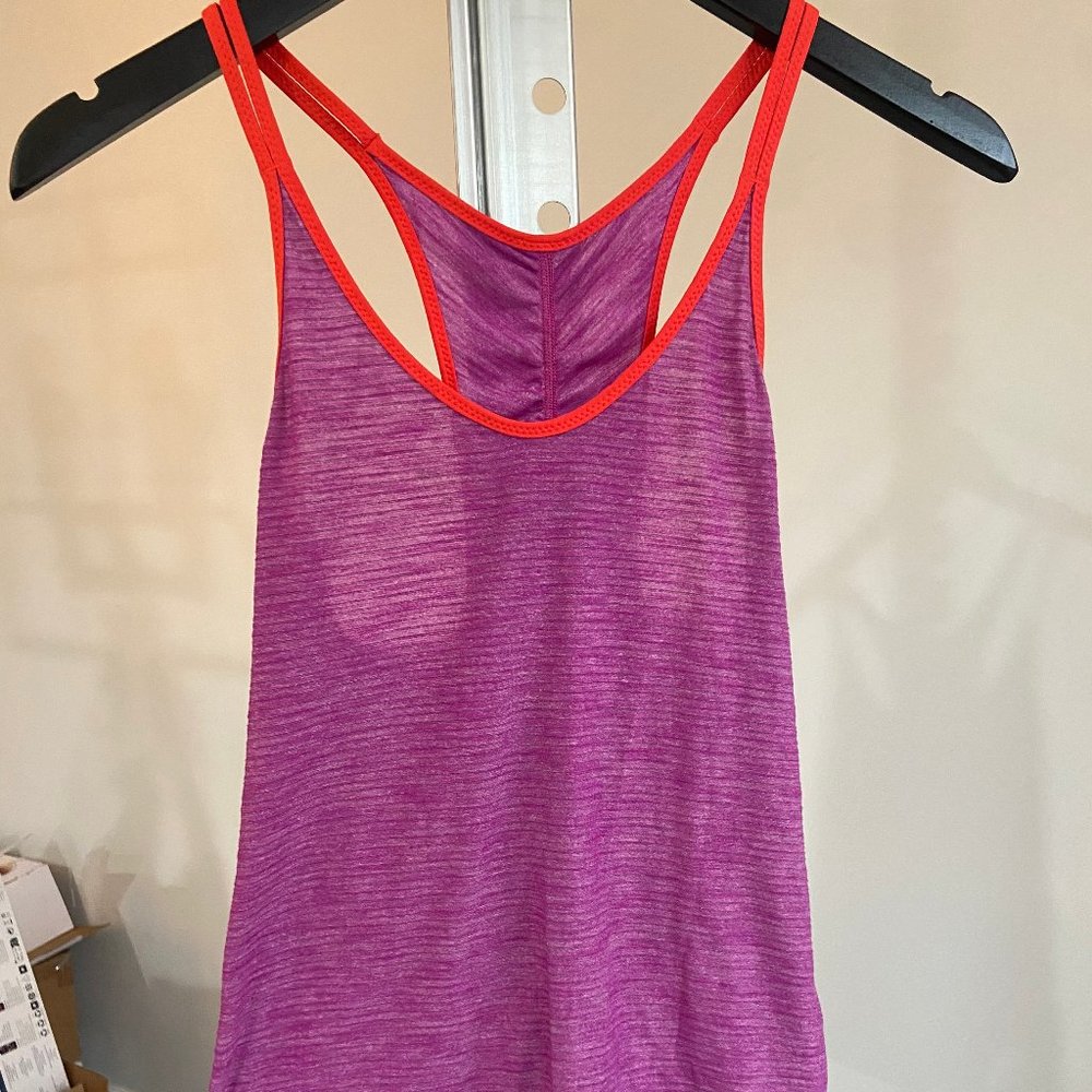 Lululemon What The Sport Singlet II Tank Heathered Ultra Violet Alarming